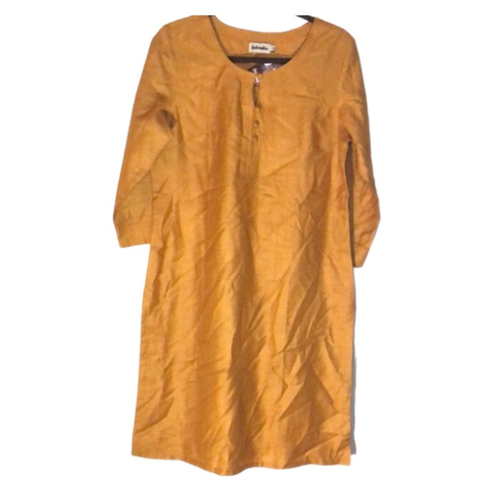 NWT Fabindia Gold 100% Silk Tunic Kurta Blouse - Size M